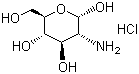 D-Glucosamine hydrochloride, 2-Amino-2-deoxy-D-glucopyranose hydrochloride, CAS #: 66-84-2